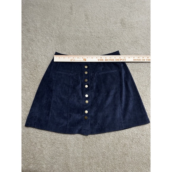Lulus Made With Moxie Navy Blue Corduroy Button Mini Skirt‎ Women Size Small - Picture 6 of 8